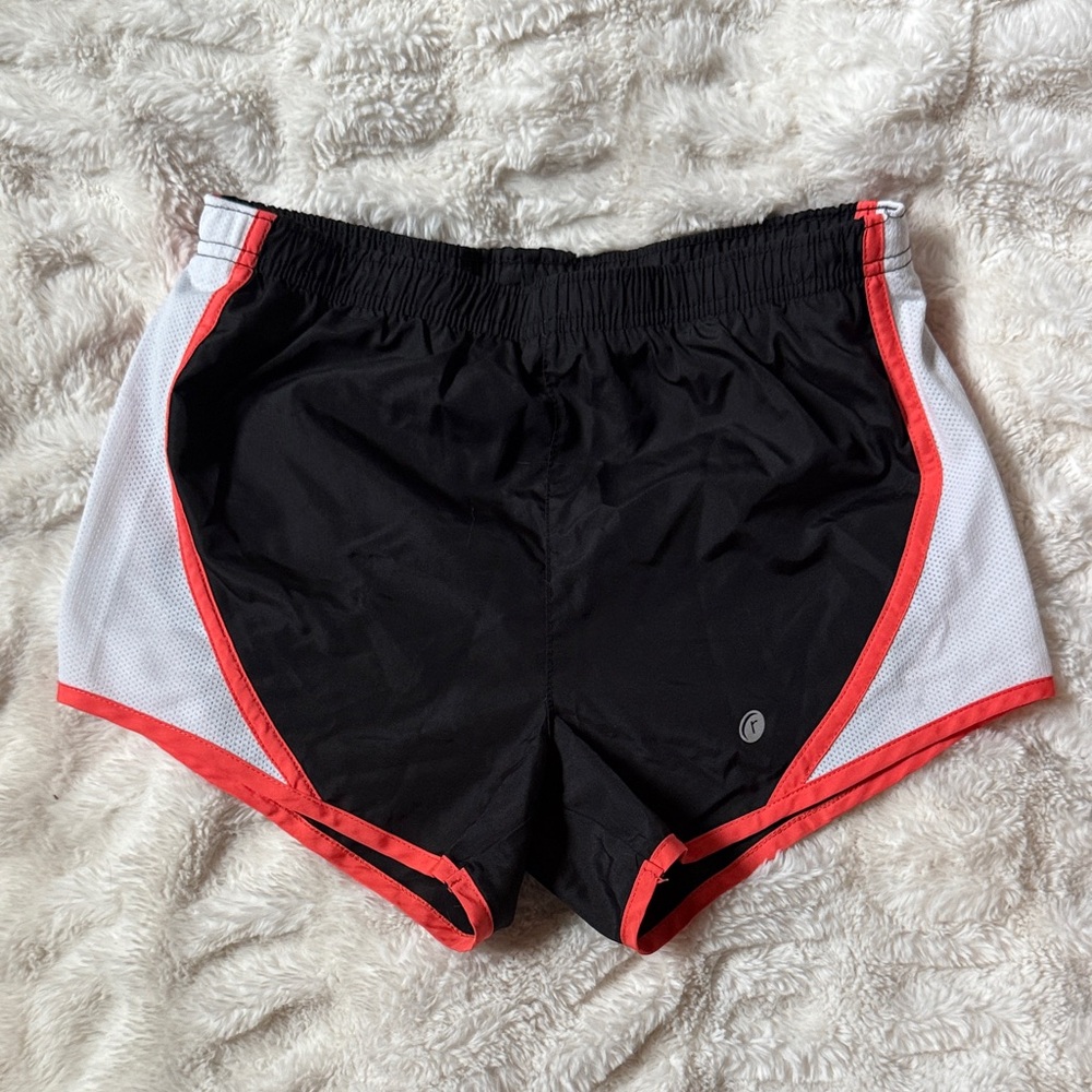 Women's Black and coral Athletic Shorts